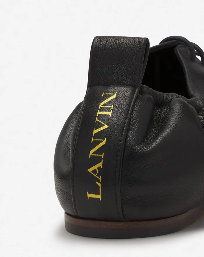 Women Lanvin Sandals and Mules Laceup Leather Slippers Black Women Lanvin Sandals and Mules Laceup Leather Slippers Black