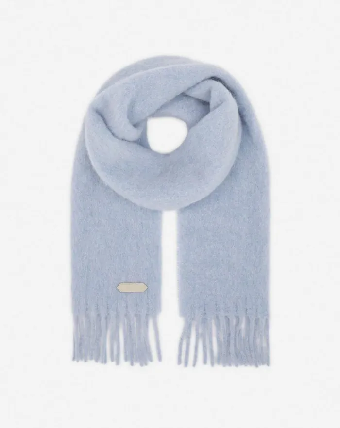 Women Lanvin Silks and Scarves Lanvin Fringed Scarf In Wool Newlanvin Blue Women Lanvin Silks and Scarves Lanvin Fringed Scarf In Wool Newlanvin Blue