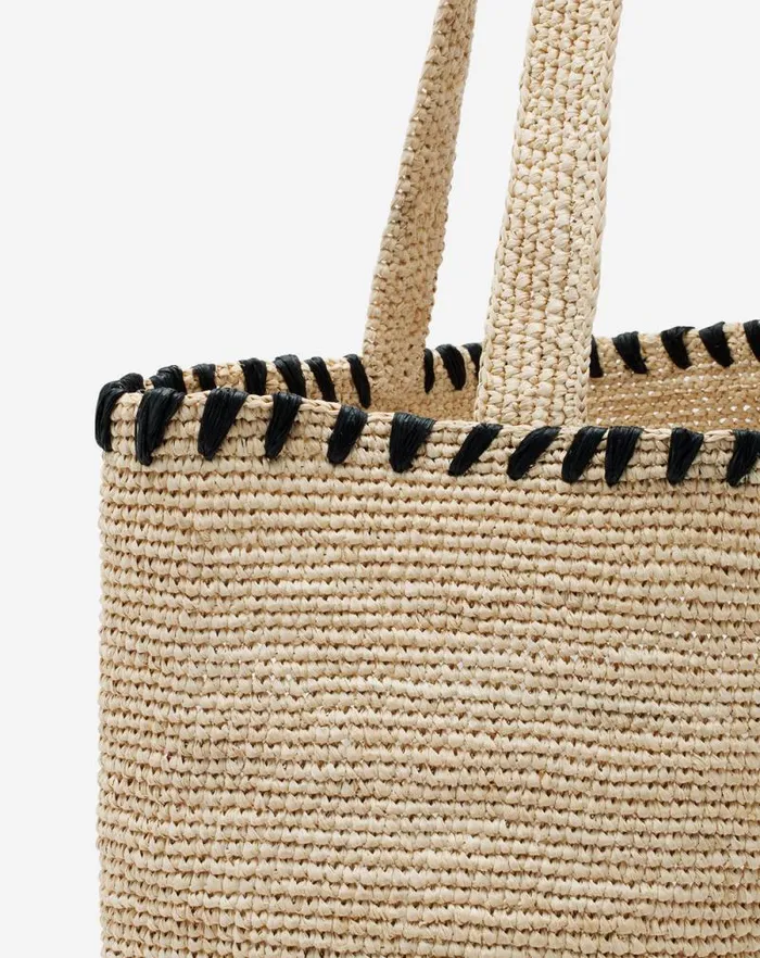 Women Lanvin Tote Bags and Top Handle Bags Lanvin Raffia Tote Bag Naturalblack Women Lanvin Tote Bags and Top Handle Bags Lanvin Raffia Tote Bag Naturalblack