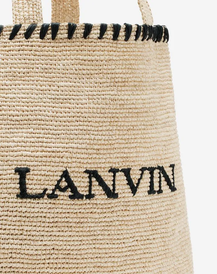 Women Lanvin Tote Bags and Top Handle Bags Lanvin Raffia Tote Bag Naturalblack Women Lanvin Tote Bags and Top Handle Bags Lanvin Raffia Tote Bag Naturalblack