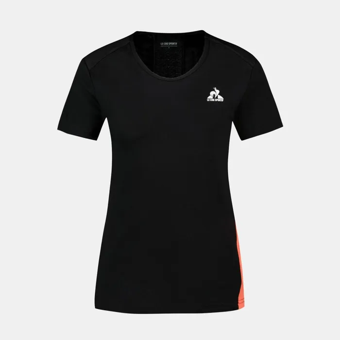 Women Le Coq Sportif Tshirts Polos Shirts And Tops TShirt Blackorange Perf