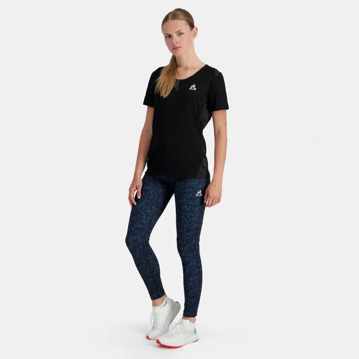 Women Le Coq Sportif Trousers Joggers And Shorts Training Performance Leggings All Over Bleu Perf