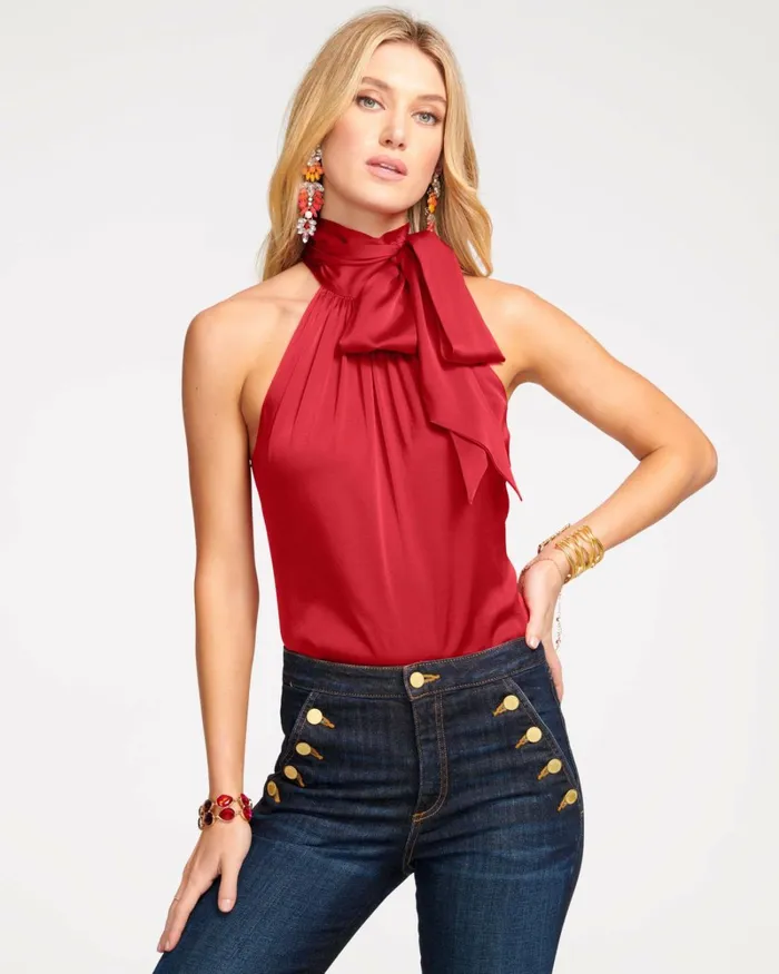 Women Lori High Neck Tank Top Soiree Red Ramy Brook Tops Women Lori High Neck Tank Top Soiree Red Ramy Brook Tops