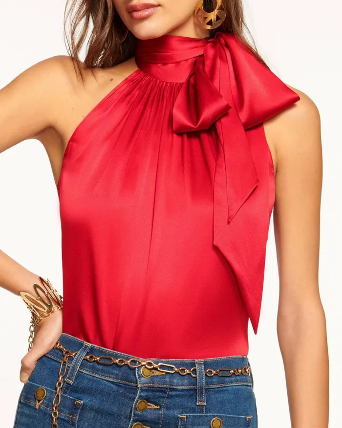 Women Lori High Neck Tank Top Soiree Red Ramy Brook Tops Women Lori High Neck Tank Top Soiree Red Ramy Brook Tops