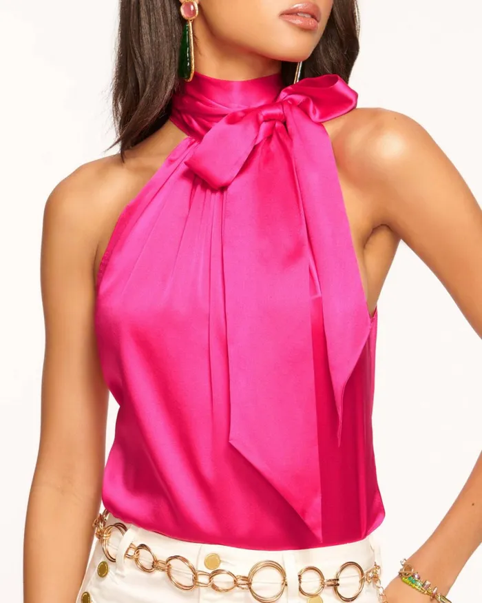 Women Lori High Neck Tank Top Soiree Red Ramy Brook Tops Women Lori High Neck Tank Top Soiree Red Ramy Brook Tops