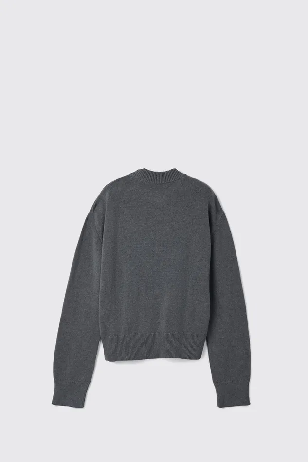 Women Melange Knit Sweater Gray Melange Knit Sweater Camper Knit Women Melange Knit Sweater Gray Melange Knit Sweater Camper Knit