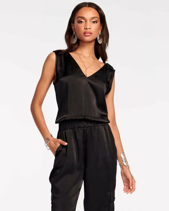 Women Melissa VNeck Jumpsuit Spring Navy Ramy Brook Dresses