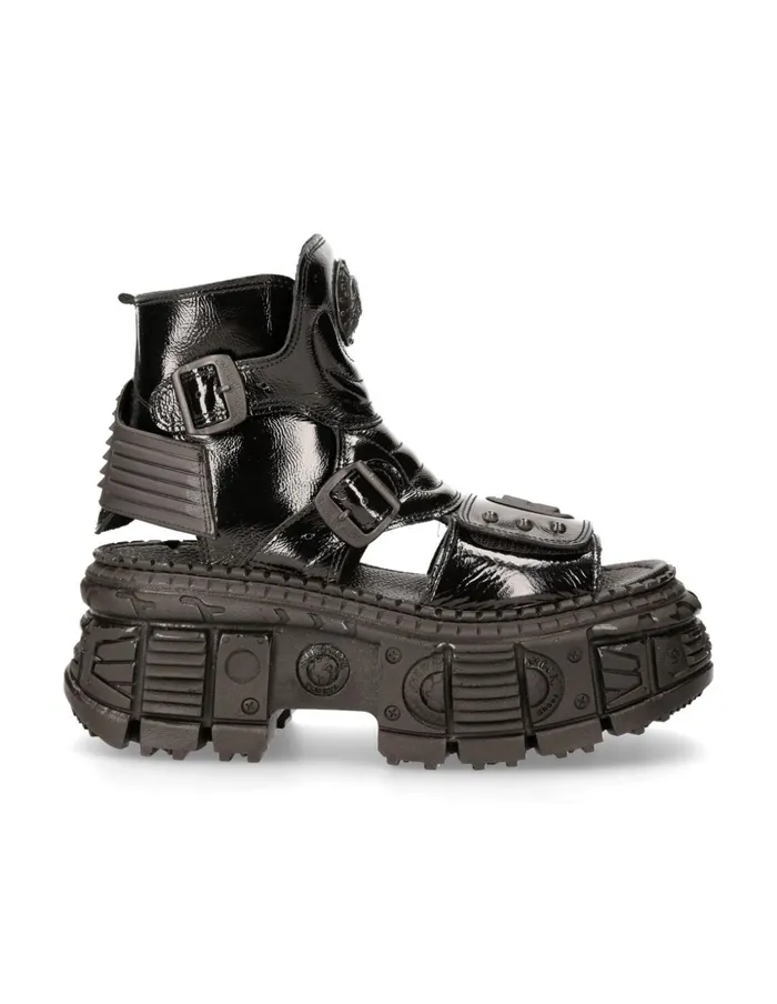 WomenMen Ankle Boot Black Tank MBios106S9 New Rock Platform WomenMen Ankle Boot Black Tank MBios106S9 New Rock Platform