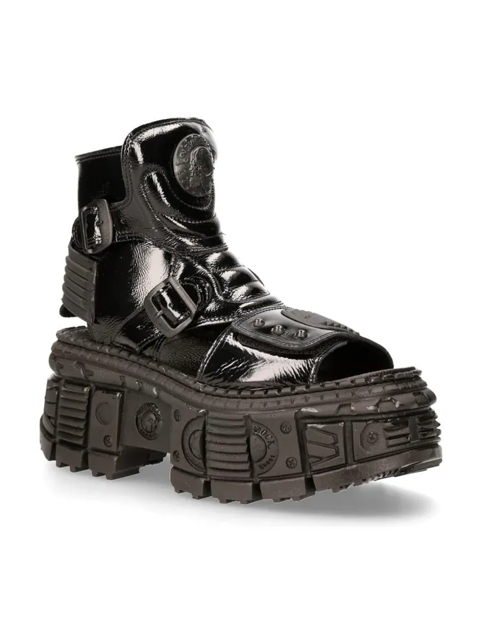 WomenMen Ankle Boot Black Tank MBios106S9 New Rock Platform WomenMen Ankle Boot Black Tank MBios106S9 New Rock Platform