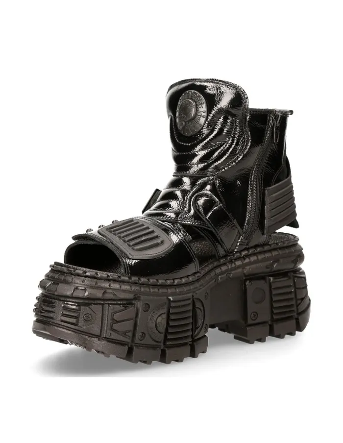 WomenMen Ankle Boot Black Tank MBios106S9 New Rock Platform WomenMen Ankle Boot Black Tank MBios106S9 New Rock Platform