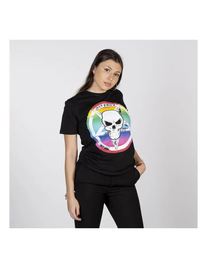 WomenMen Black WTshirt23S3 New Rock TShirts WomenMen Black WTshirt23S3 New Rock TShirts
