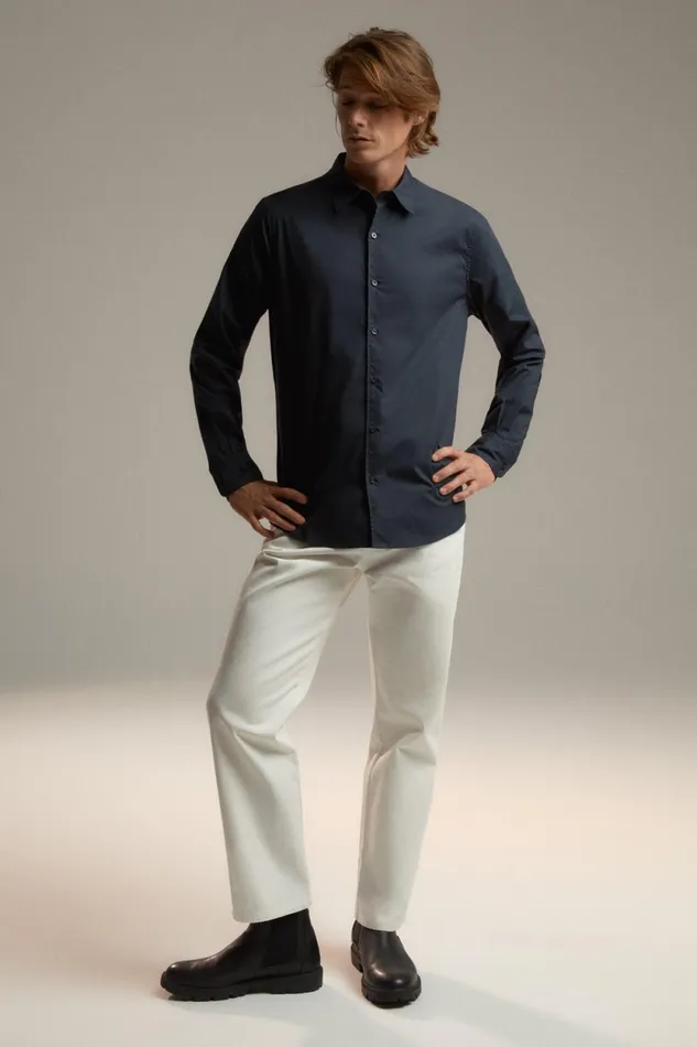 WomenMen Blue Javier Shirt Ecoalf Onepointzero