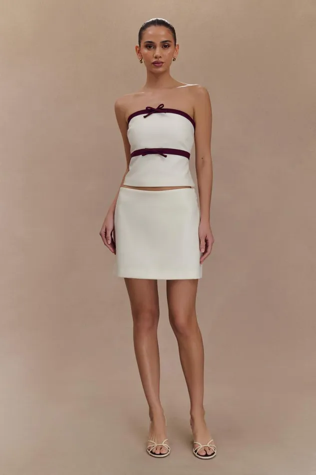 Women Meshki Bottoms Aisha Suiting Mini Skirt 8211 Ivory