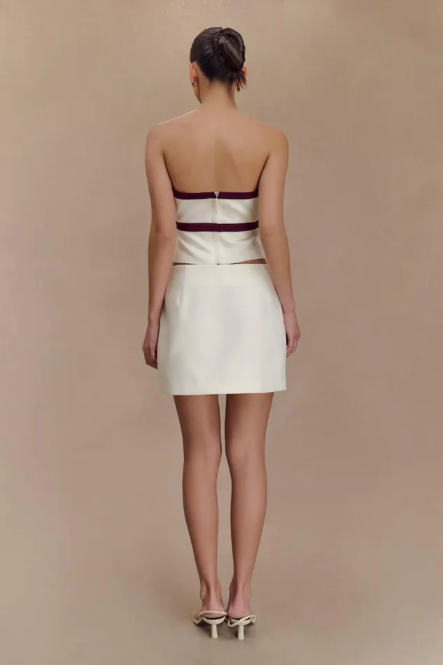 Women Meshki Bottoms Aisha Suiting Mini Skirt 8211 Ivory