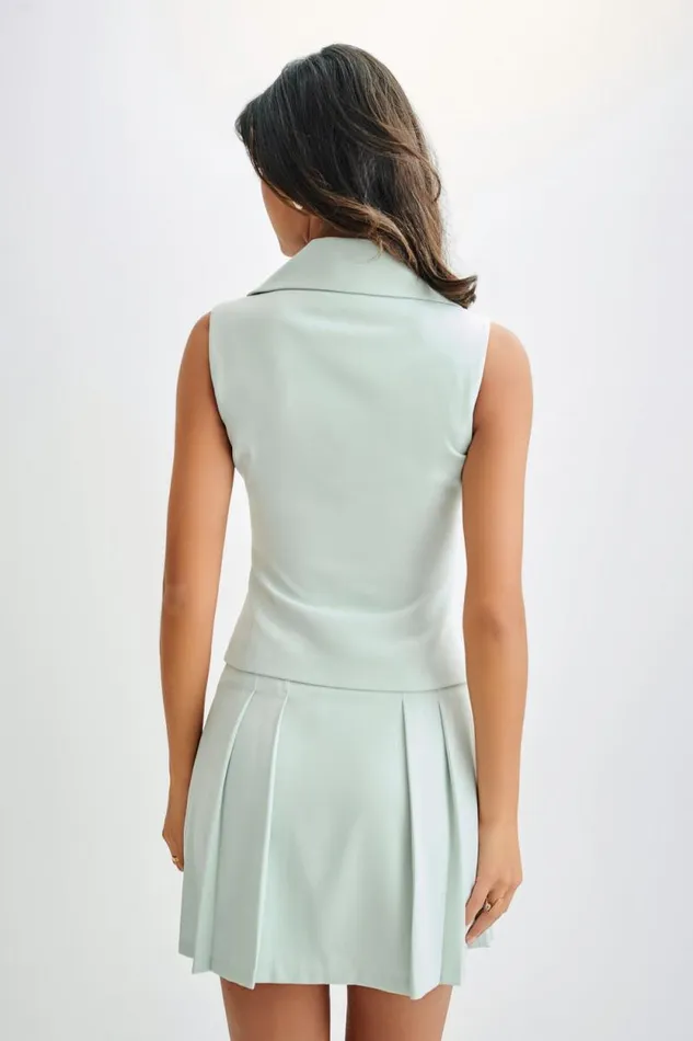 Women Meshki Bottoms Berkley Suiting Mini Skirt 8211 Pastel Green