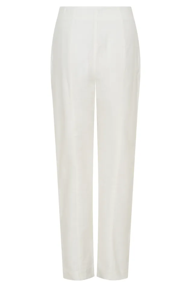 Women Meshki Bottoms Dora Linen Straight Leg Pant 8211 Ivory