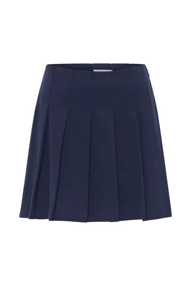 Women Meshki Bottoms Julianna Cotton Pleated Mini Skirt 8211 Navy