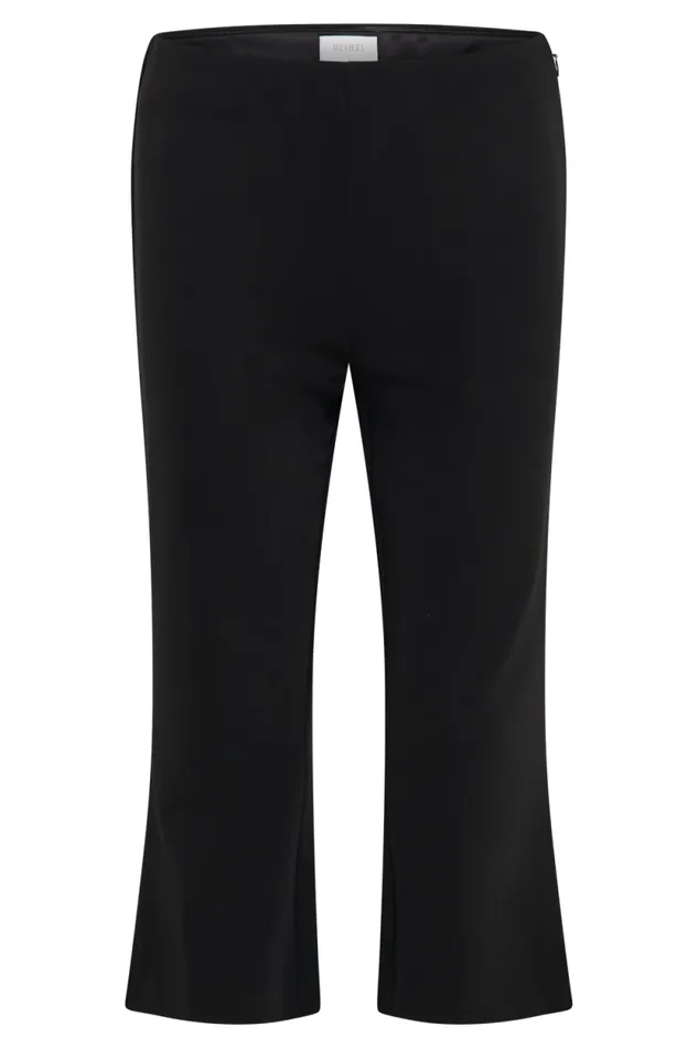 Women Meshki Bottoms Layla Flared Crepe Capri Pants 8211 Black