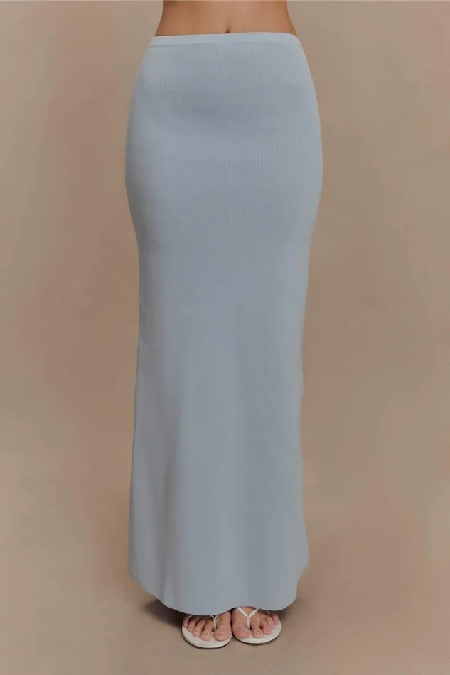 Women Meshki Bottoms Maxine Knit Maxi Skirt 8211 Light Blue