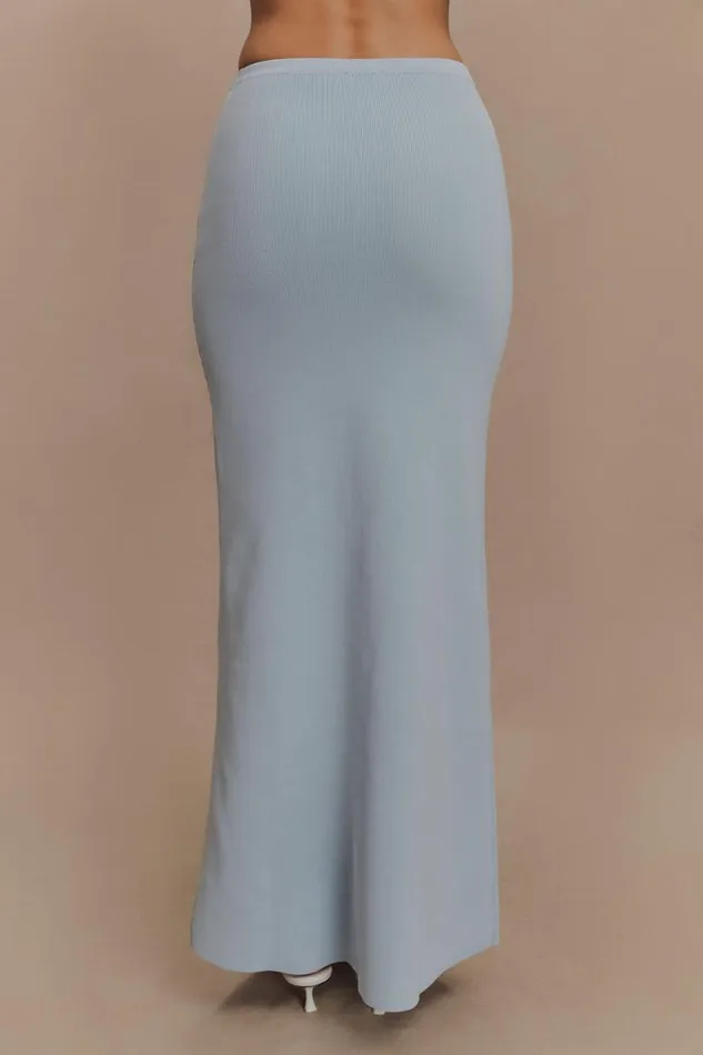 Women Meshki Bottoms Maxine Knit Maxi Skirt 8211 Light Blue