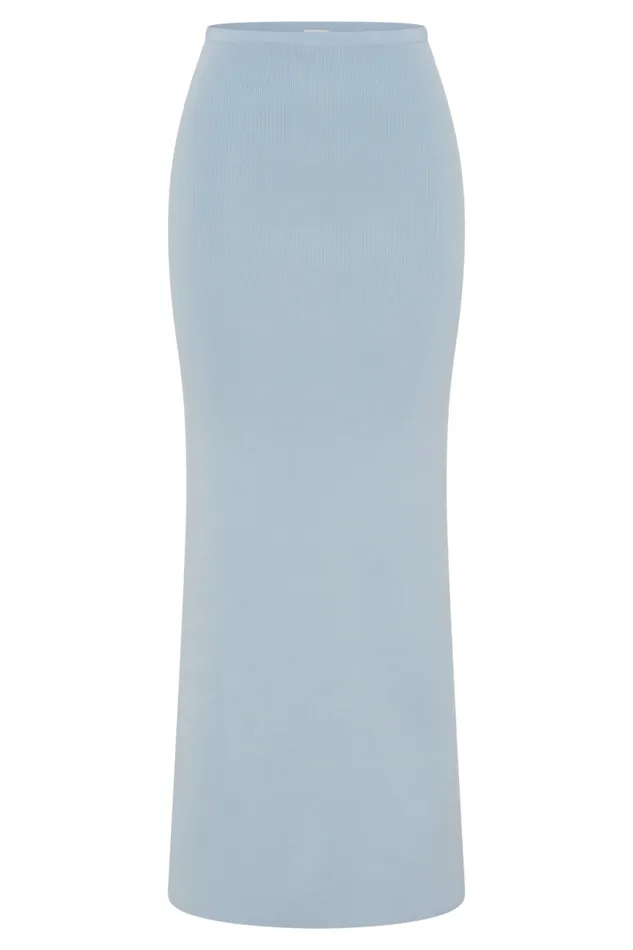Women Meshki Bottoms Maxine Knit Maxi Skirt 8211 Light Blue