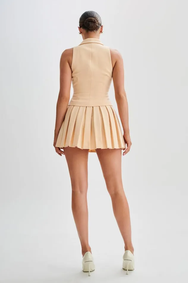 Women Meshki Bottoms Mura Pleated Mini Skirt 8211 Peach