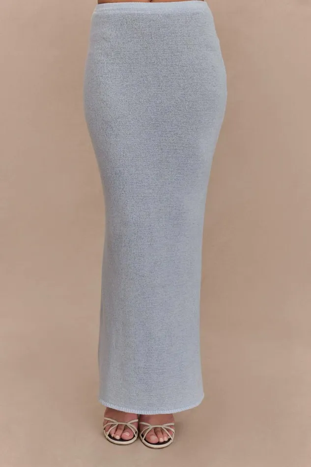 Women Meshki Bottoms Phoebe Knit Maxi Skirt 8211 Ice Blue