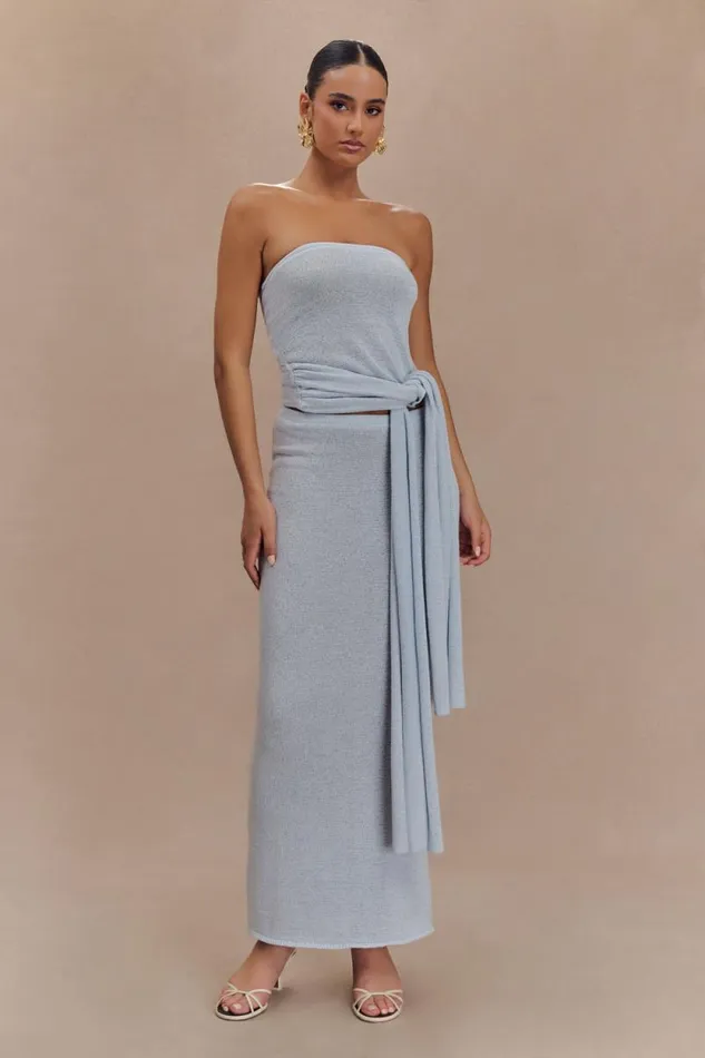 Women Meshki Bottoms Phoebe Knit Maxi Skirt 8211 Ice Blue