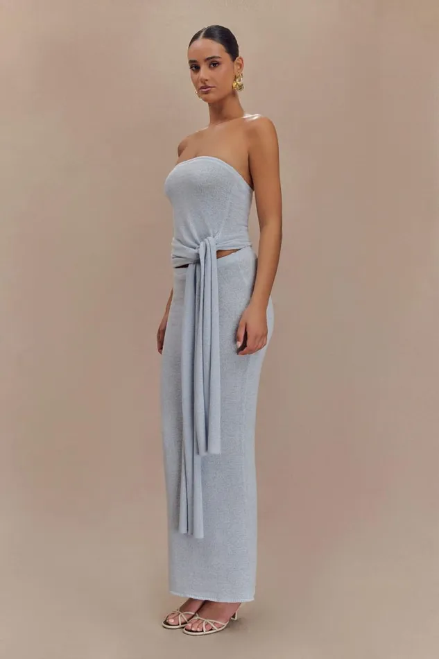 Women Meshki Bottoms Phoebe Knit Maxi Skirt 8211 Ice Blue