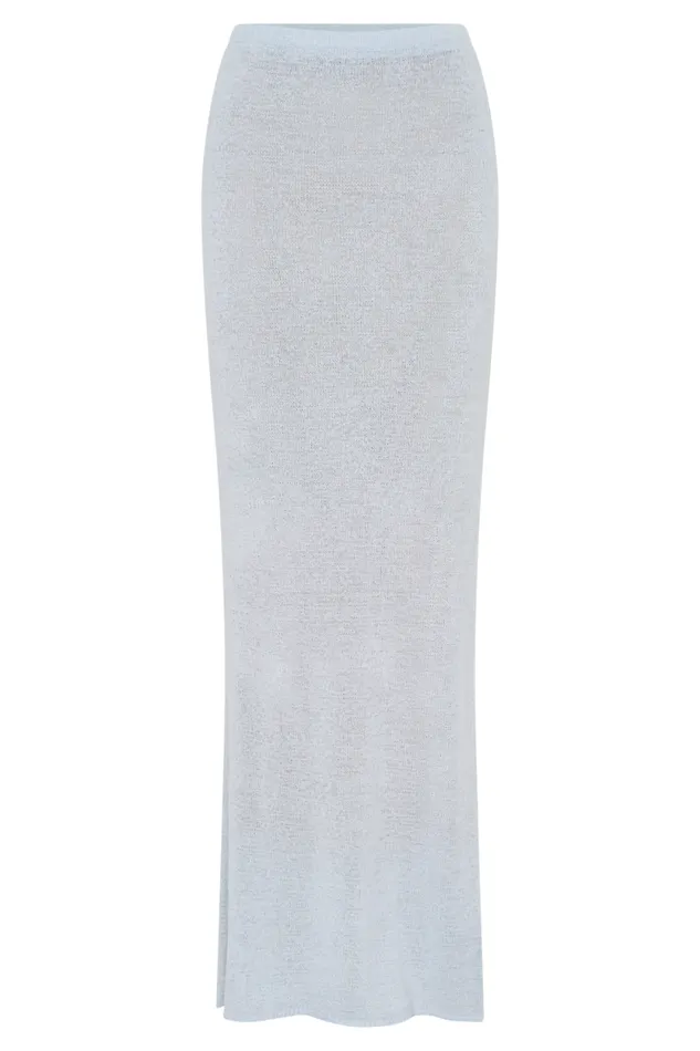Women Meshki Bottoms Phoebe Knit Maxi Skirt 8211 Ice Blue