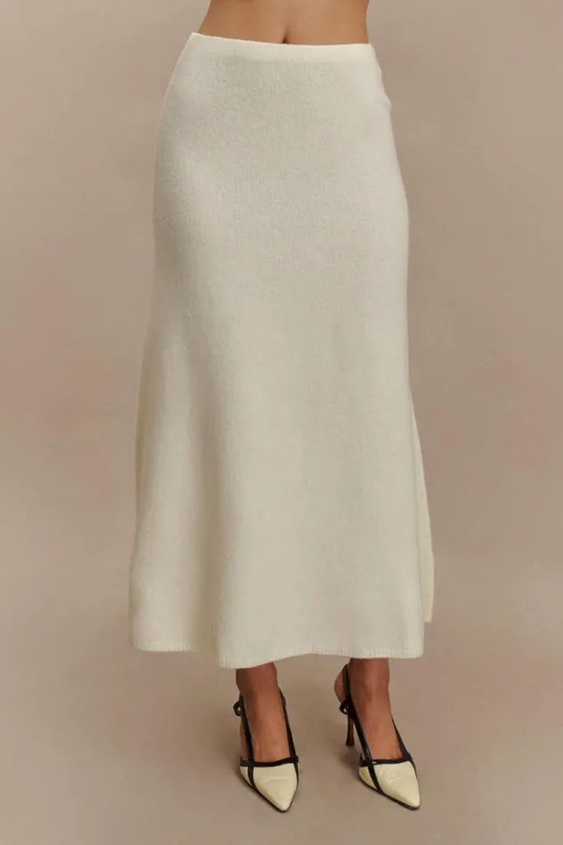 Women Meshki Bottoms Vivica Knit Maxi Skirt 8211 Ivory Marle