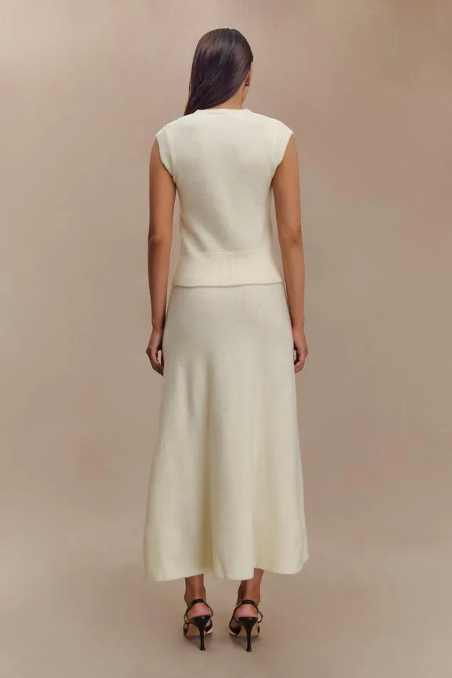 Women Meshki Bottoms Vivica Knit Maxi Skirt 8211 Ivory Marle