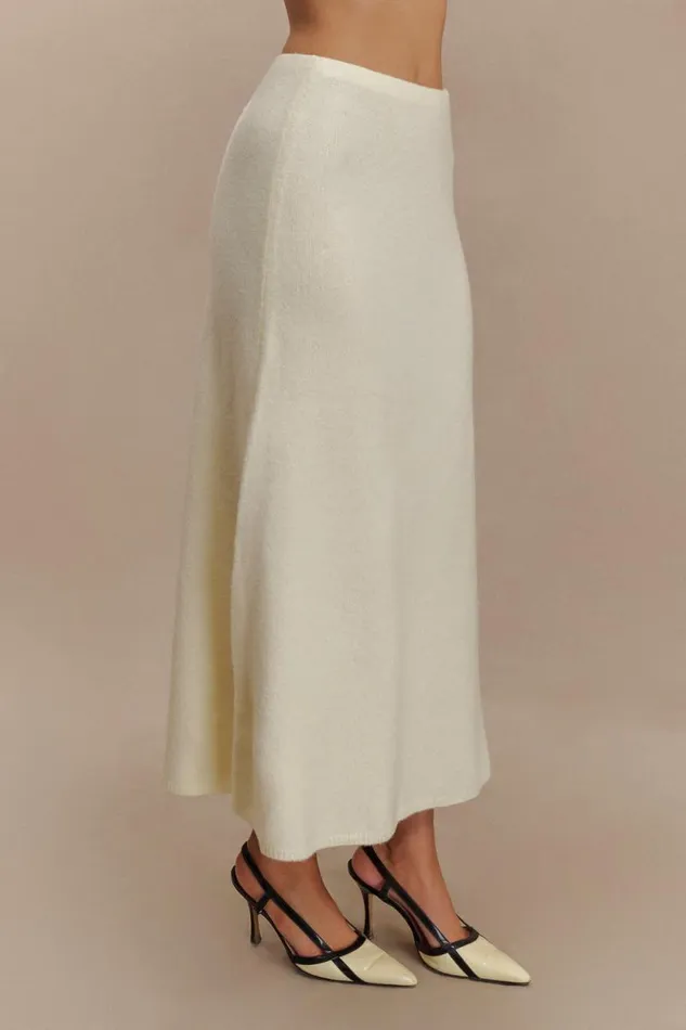 Women Meshki Bottoms Vivica Knit Maxi Skirt 8211 Ivory Marle