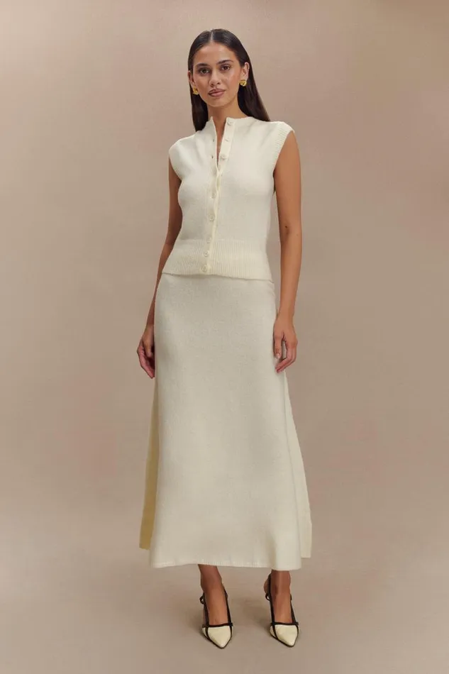 Women Meshki Bottoms Vivica Knit Maxi Skirt 8211 Ivory Marle