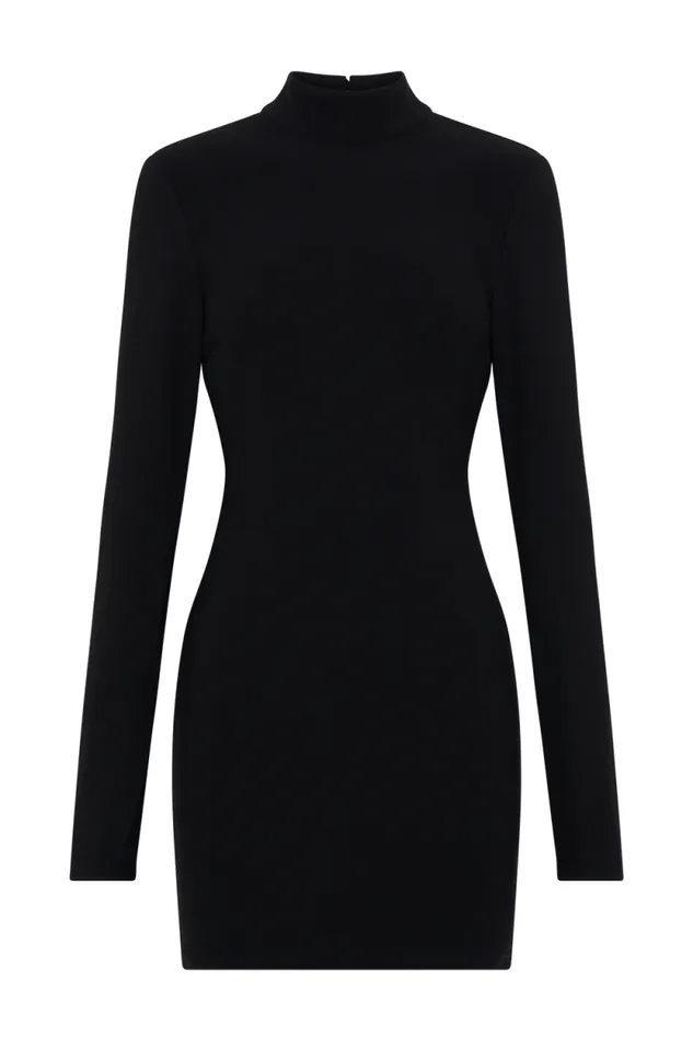 Women Meshki Dresses Agatha Crepe Pearl Mini Dress 8211 Black
