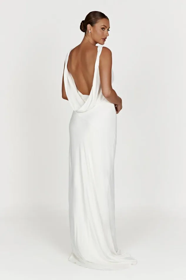 Women Meshki Dresses Amanza Maxi Dress With Cowl Back 8211 White