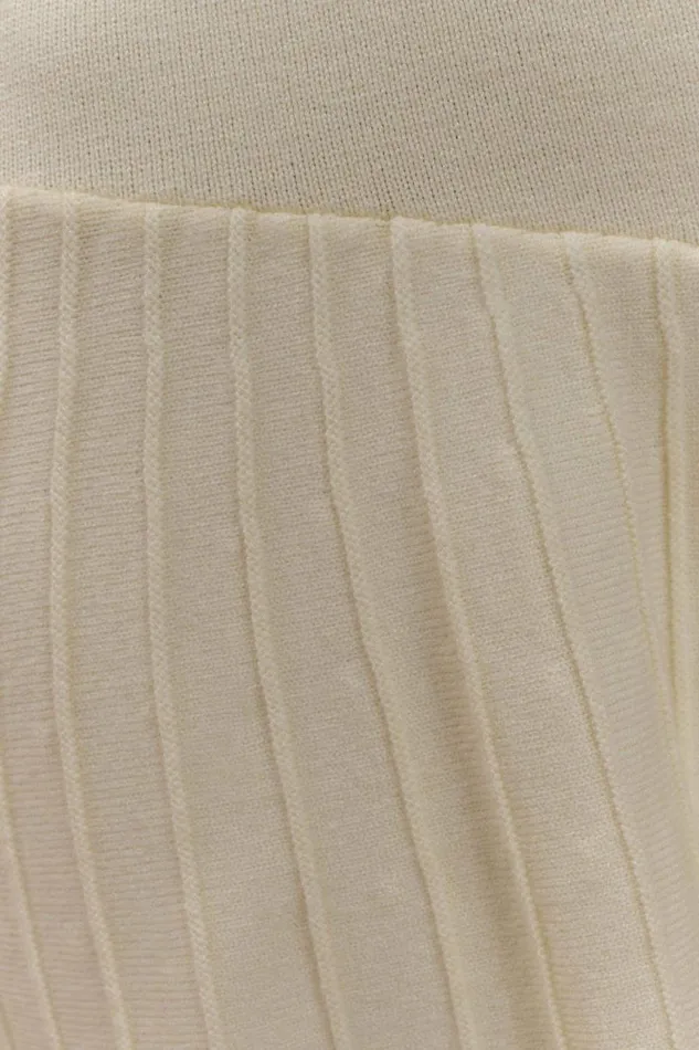 Women Meshki Dresses Blair Knit Mini Dress With Pleats 8211 Ivory