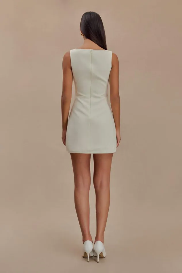 Women Meshki Dresses Evanna Sleeveless Suiting Mini Dress 8211 Ivory