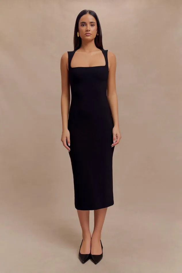 Women Meshki Dresses Frida Crepe Midi Dress 8211 Black