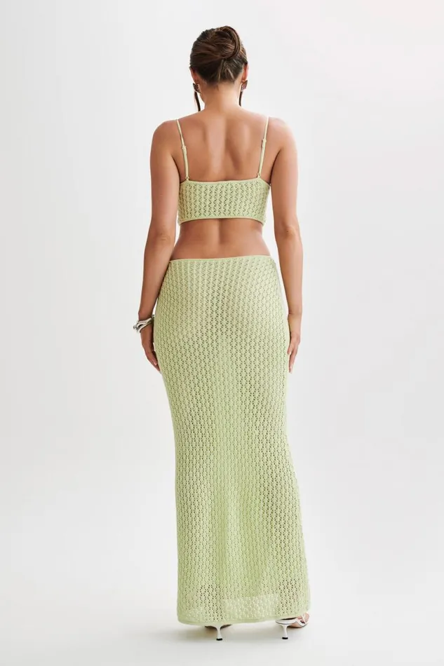 Women Meshki Dresses Nerida Knit Cut Out Maxi Dress 8211 Seafoam Green