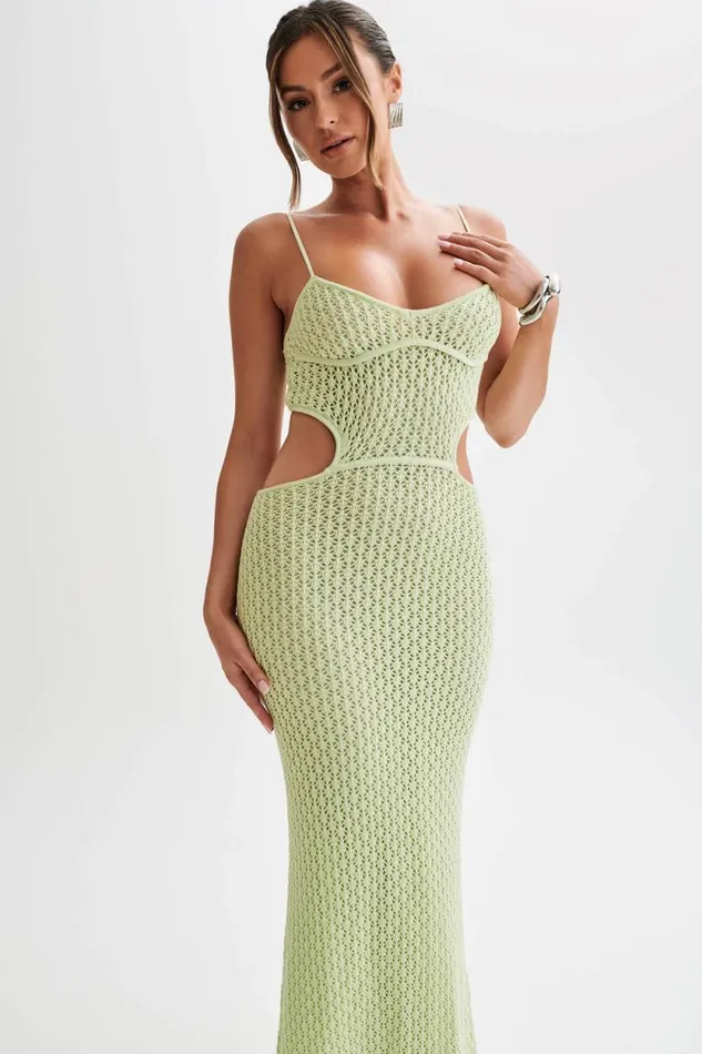 Women Meshki Dresses Nerida Knit Cut Out Maxi Dress 8211 Seafoam Green