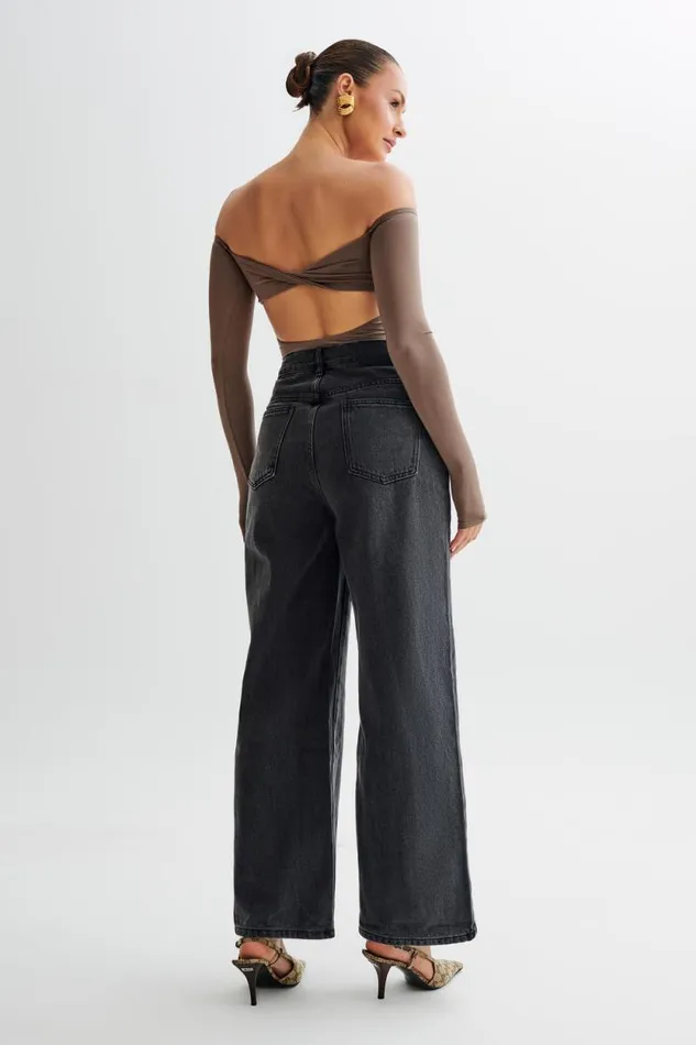 Women Meshki Dresses Peta Off Shoulder Modal Long Sleeve Bodysuit 8211 Coco