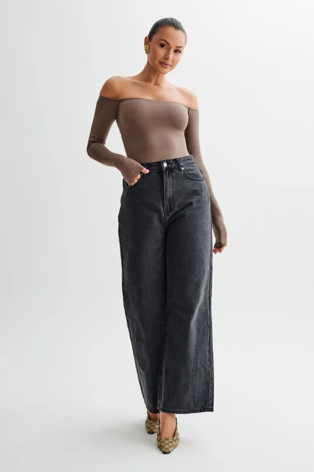 Women Meshki Dresses Peta Off Shoulder Modal Long Sleeve Bodysuit 8211 Coco