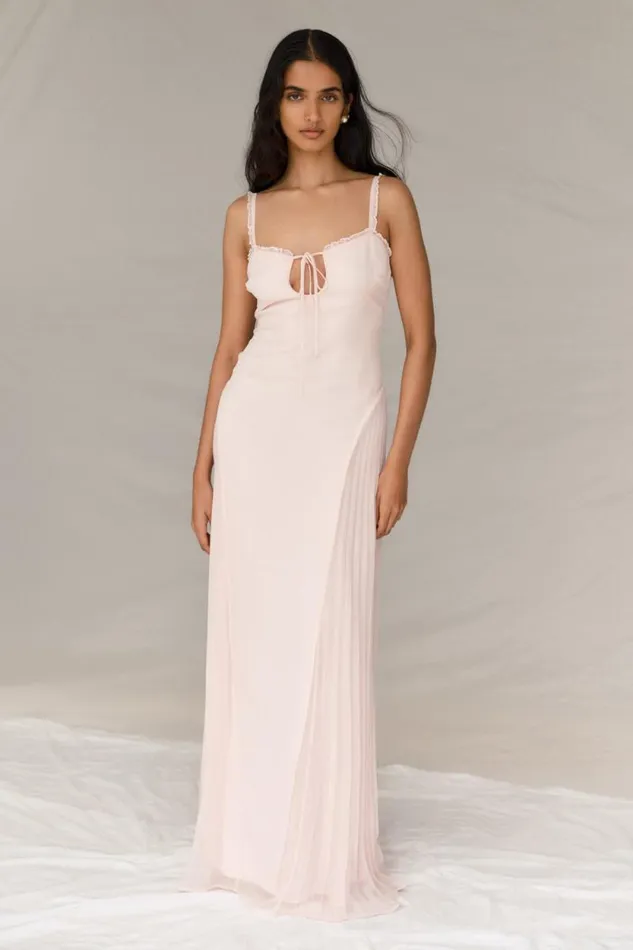 Women Meshki Dresses Saira Chiffon Maxi Dress 8211 Powder Pink
