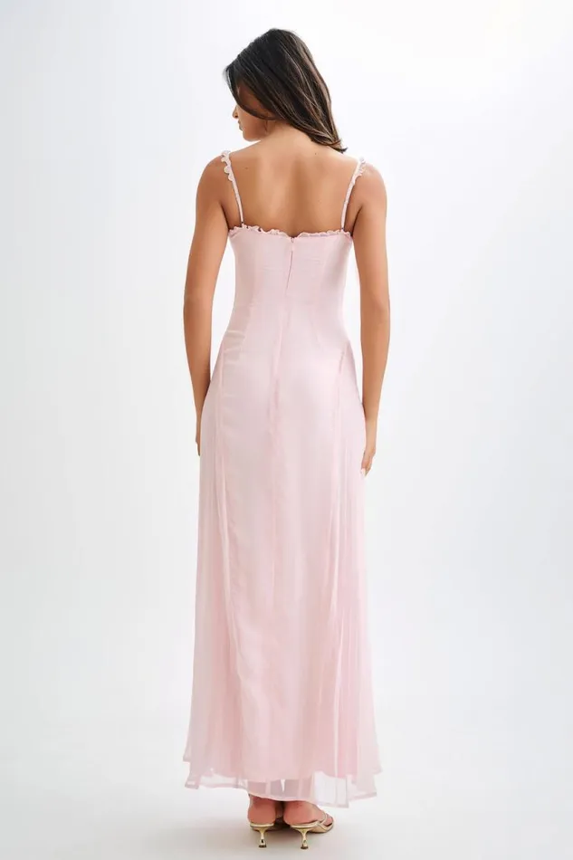 Women Meshki Dresses Saira Chiffon Maxi Dress 8211 Powder Pink