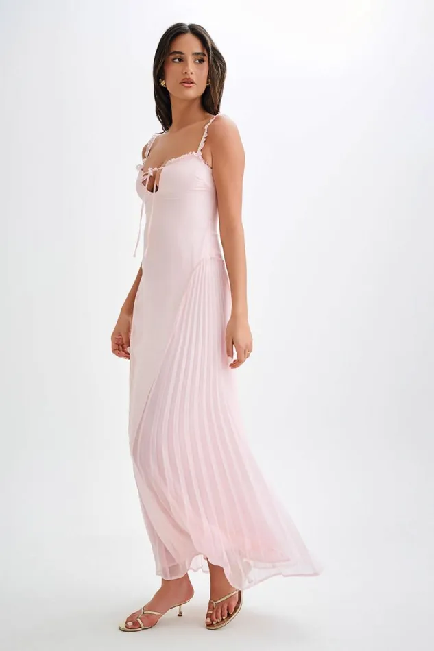 Women Meshki Dresses Saira Chiffon Maxi Dress 8211 Powder Pink