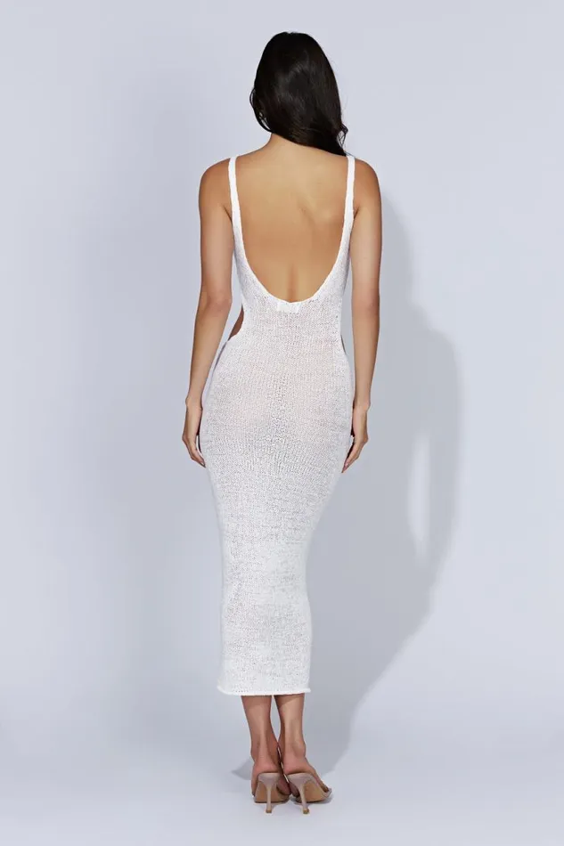 Women Meshki Dresses Shae Scoop Neck Knit Midi Dress 8211 White