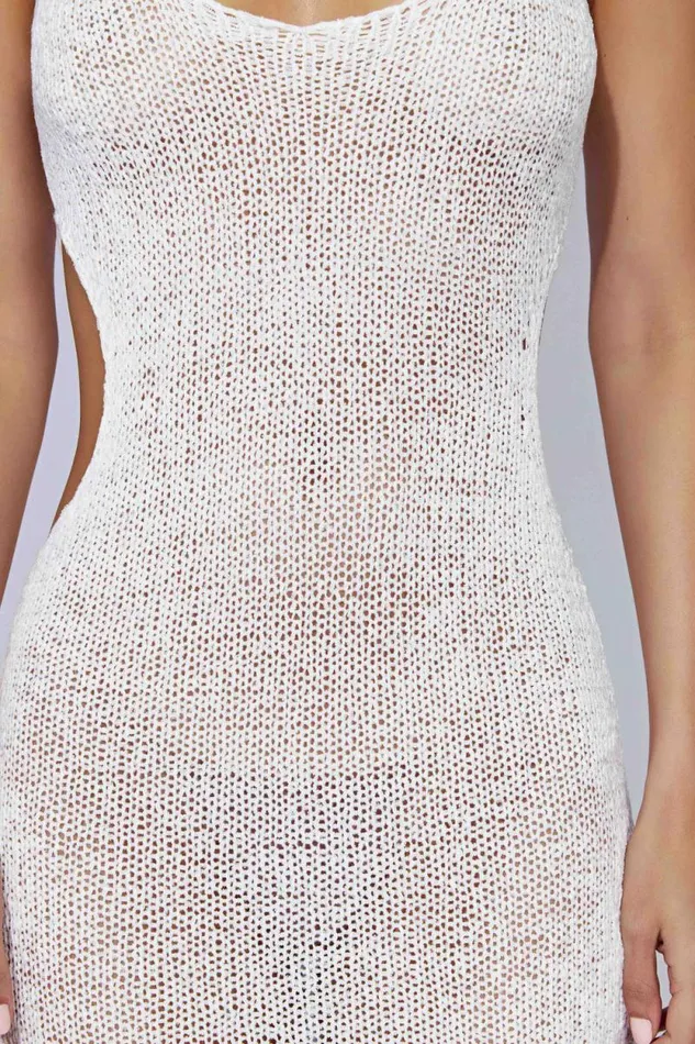 Women Meshki Dresses Shae Scoop Neck Knit Midi Dress 8211 White