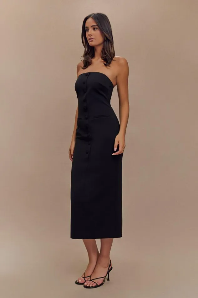 Women Meshki Dresses Sussan Strapless Midi Dress 8211 Black