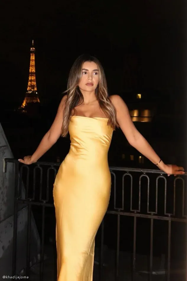 Women Meshki Dresses Sydney Straight Neck Slip Maxi Dress 8211 Yellow